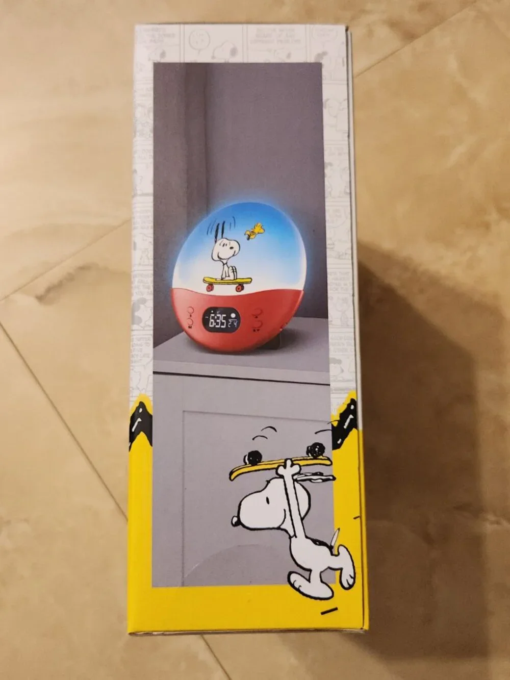 Peanuts Snoopy & Woodstock Sunrise Alarm Clock NEW Skateboarding